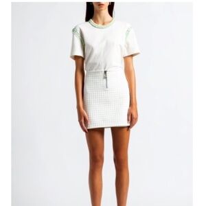 Bottega Veneta Jersey Matelasse Skirt White | Size 40